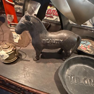 Vintage cast iron toy horse