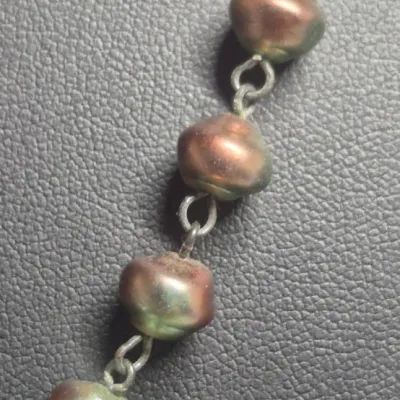Sale Photo Thumbnail #63: Abalone Pearl Necklace & Pewter Earring w/ center crystal
> Abalone Pearls are in perfect shape, no loss, no damage or cracks.....lobster claw clasp
> handmade pewter Earrings are pierced......center crystals
Great unusual set