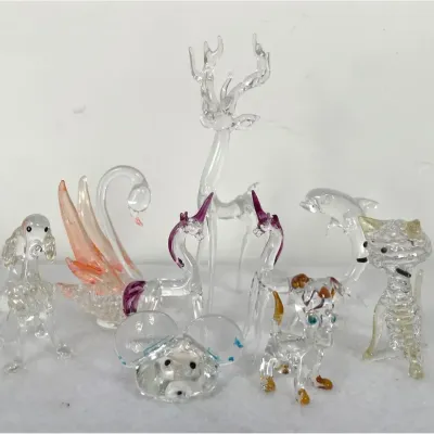 Vintage Hand-blown Miniature Glass Animal Figurines 
