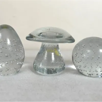1970s George Good Vintage Bubble Paperweights, 3pcs