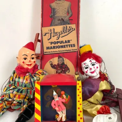 Reuge Swiss Music Box And Marionette Puppets, 3pcs