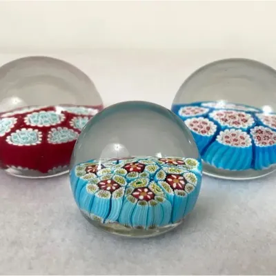 Vintage Murano Art Glass Paperweights, 3pcs
