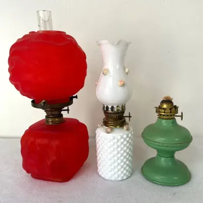 Kerosene Oil Lamps, Gone With The Wind, 3pcs