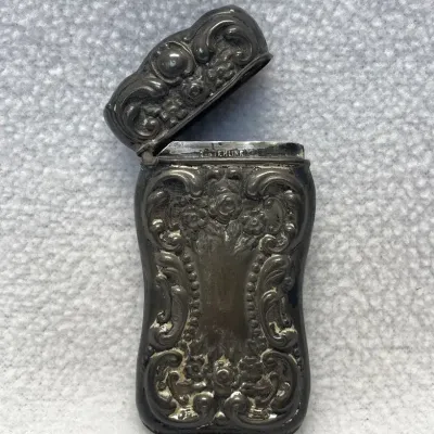 Antique Sterling Silver Vesta Match Safe Case
