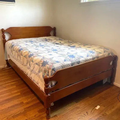Vintage 30s/40s Cherrywood Full Size Bed Frame 