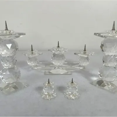 Vintage Swarovski Crystal Candle Holders, 5pcs