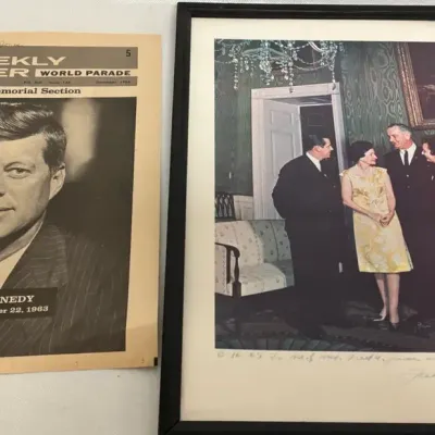 White House Lyndon Johnson & Fred Harris 1965 Signed & More