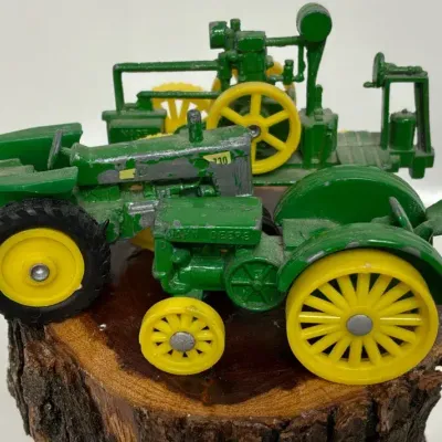 3 Vintage Die Cast John Deer Tractors