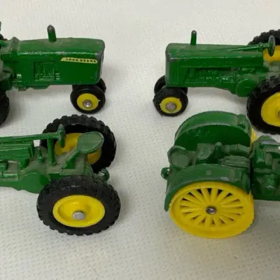 4 Vintage Die Cast John Deer Tractors