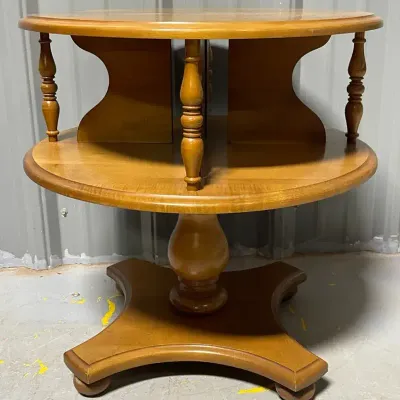 Round Wooden End Table