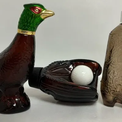 Vintage Avon Pheasant, Baseball Glove, & Boot Cologne Decanters
