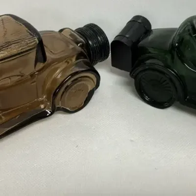 Avon Sterling 6 & Straight 8 Automobile Cologne Decanter Bottles