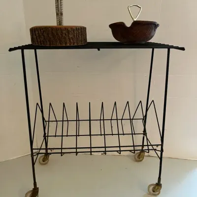 Mid Century Record Player Rack And Nut Bowls
