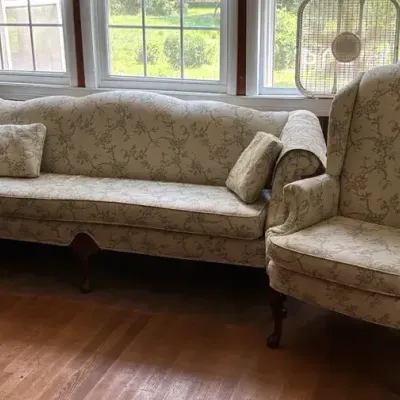 Kroehler Sofa And Wingback Chair