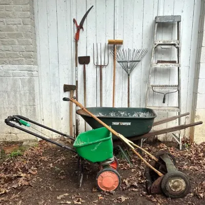 Yard Tools feat. True Temper Wheelbarrow