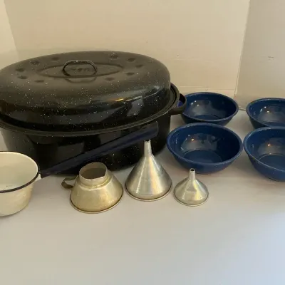 Granite Ware Roasters, Bowls, Ladle, And More