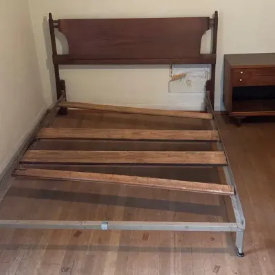 Midcentury Nightstand and Double Bed