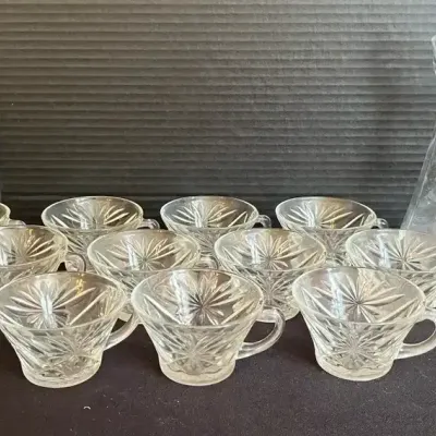 Glass Pitcher And Cups