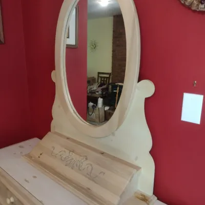 Knotty Pine Three Over Four Dresser with Matching Oval Mirror