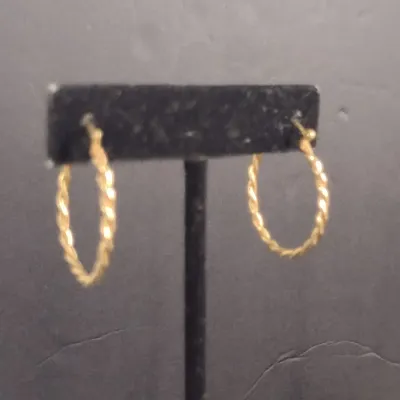 14 Karat Yellow Gold Twist Design Earrings- Approx 3.3 Grams Total Weight (#23)