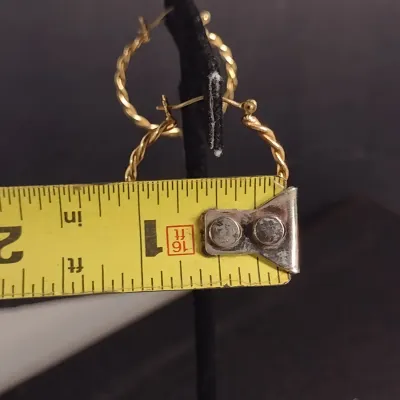 14 Karat Yellow Gold Twist Design Earrings- Approx 3.3 Grams Total Weight (#23)