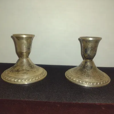 Sterling Silver Duchin Creation Weighted Candle Stick Holders- Approx 3 1/4" Tall