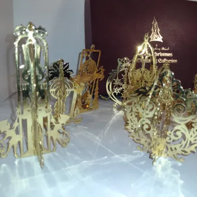 Vintage Danbury Mint Gold Christmas Ornament Collection- 12 Pieces