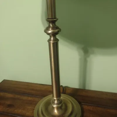 Pair of Matching Heavy Post Table Lamps with Shades