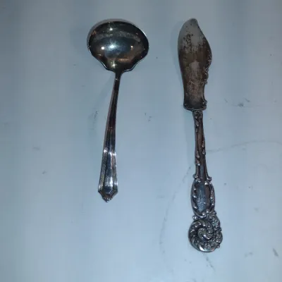 Sterling Silver Utensils- Ladle and Butter Spreader Approx Total Weight 57 Grams (#6)