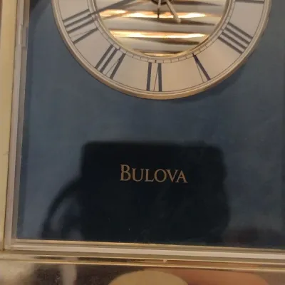 Bulova Battery Operated Table Top Clock- Approx 5" Tall