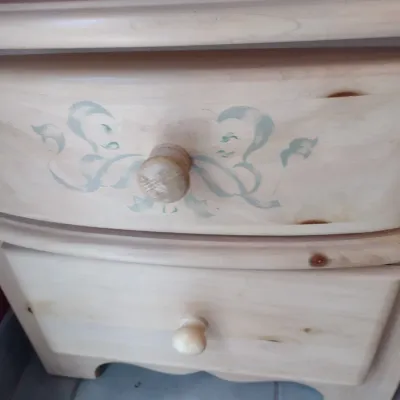 Knotty Pine Double Drawer Bedside Dresser