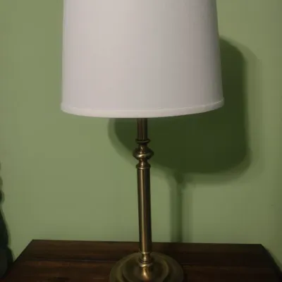 Pair of Matching Heavy Post Table Lamps with Shades