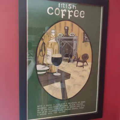 Framed Rustic Design Irish Coffee Recipe Print