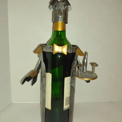 Whimsical Metal Wine Bottle Holder