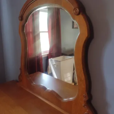 American Drew Three Over Six Dresser with Matching Mirror