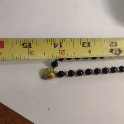 14 Karat Yellow Gold- Double Strand Choker Necklace with Center Pendant- Approx 14 1/2" Long (#16)