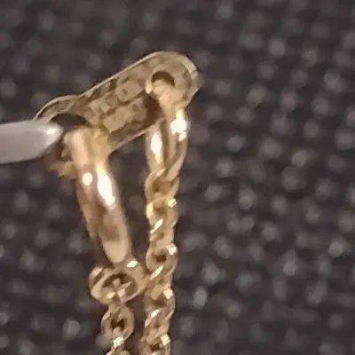 14 Karat Yellow Gold, Gemstone, and Moissanite Necklace- Approx 2.6 Grams Total Weight, 14" Long (#28)