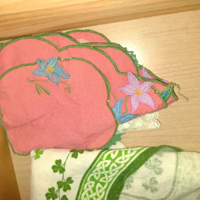 Collection of Table Linens, Linen Kitchen Towels, and Vintage Embroidered Linens
