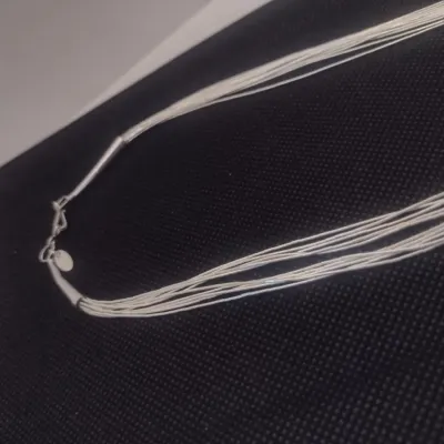 Sterling Silver Multi-Strand Necklace- Approx 24" Long, 14.1 Grams Total Weight (#5)