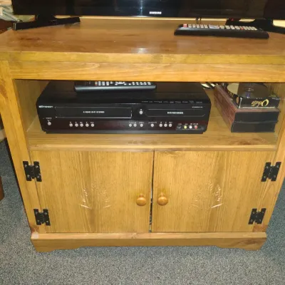 Wood Finish TV/Media Stand- Approx 29 1/4" Wide, 17" Deep, 25" Tall