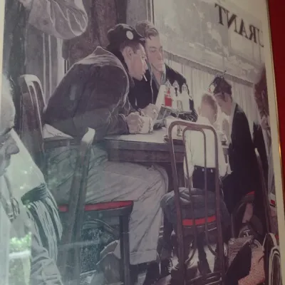 Framed Normal Rockwell Print 'Saying Grace'