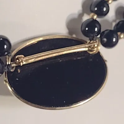 14 Karat Yellow Gold- Double Strand Choker Necklace with Center Pendant- Approx 14 1/2" Long (#16)