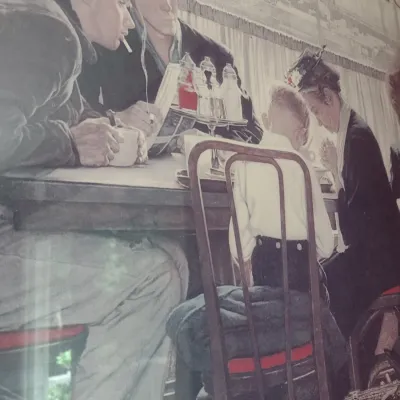 Framed Normal Rockwell Print 'Saying Grace'
