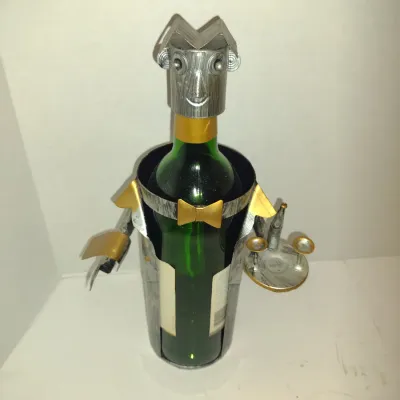 Whimsical Metal Wine Bottle Holder