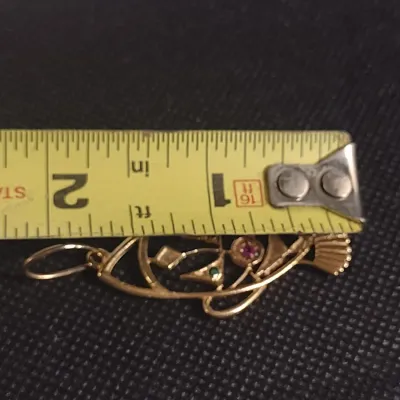 14 Karat Yellow Gold and Gemstone Clown Design Pendant- Approx 5.2 Grams Total Weight (#31)