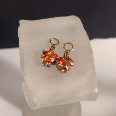 10 Karat Yellow Gold and Gemstone Pendant, Ring, and Earrings- Approx 8.1 Grams Total Weight (#14)
