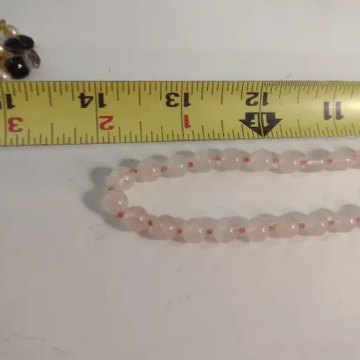 Rose Quartz Butterfly Necklace and Pearl and Glass Bead Necklace (#11)