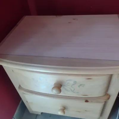 Knotty Pine Double Drawer Bedside Dresser