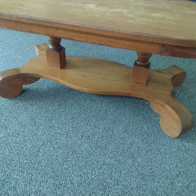 Empire Design Solid Wood Coffee Table and Round Pedestal Side Table (See all Pictures)