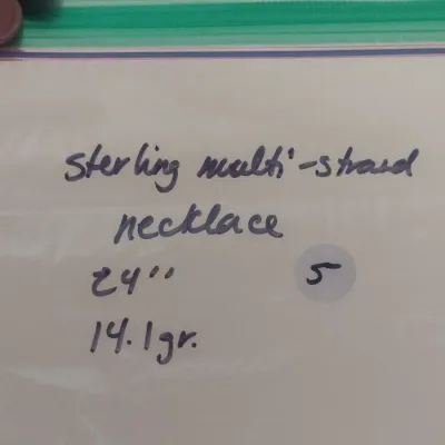 Sterling Silver Multi-Strand Necklace- Approx 24" Long, 14.1 Grams Total Weight (#5)